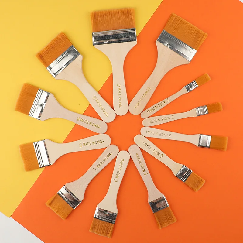 

Smooth Stroke Elasticity 12pcs Paint Brushes Professional Nylon Wooden Handle Acrylic Oil Watercolor Art Supplies