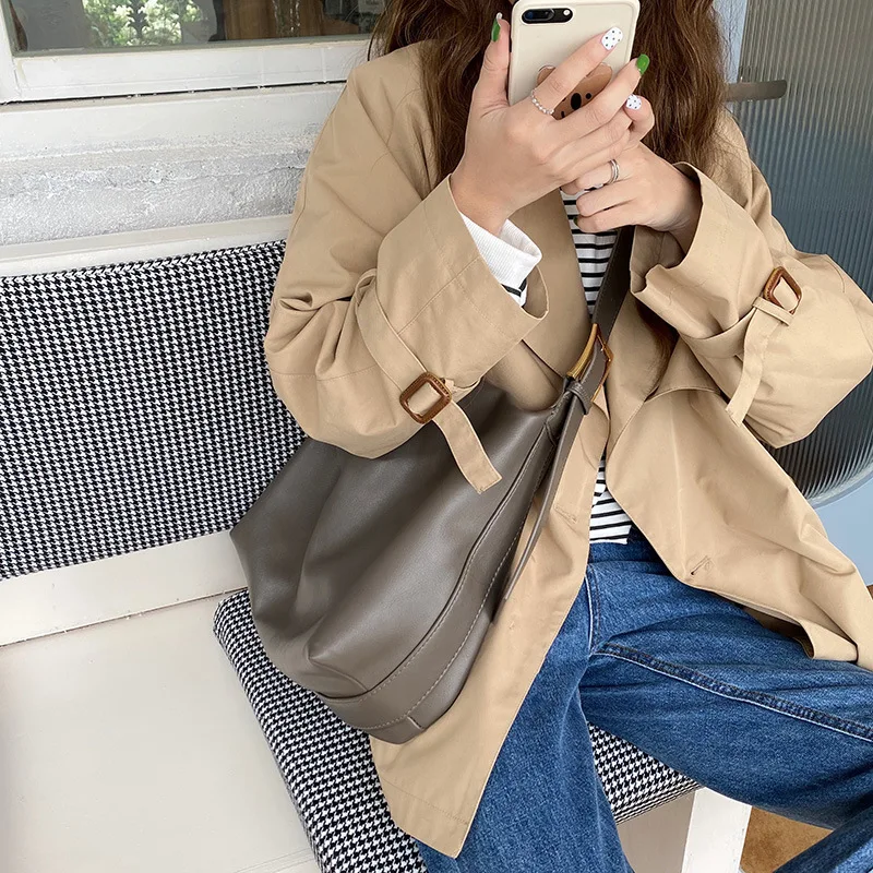 

Korean version daily bag soft collapse extremely simple style shoulder bag 2024 new bag women's large capacity crossbody bag