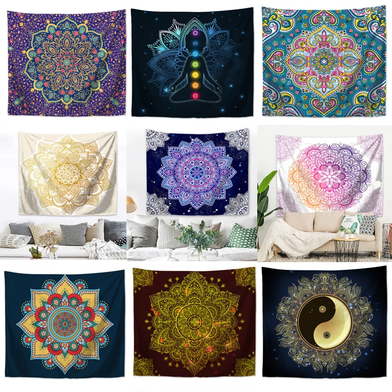 Indian Wall Hanging Boheme Mandala Tapestry Home Decor Living Room Background  Carpet Cloth Hippie