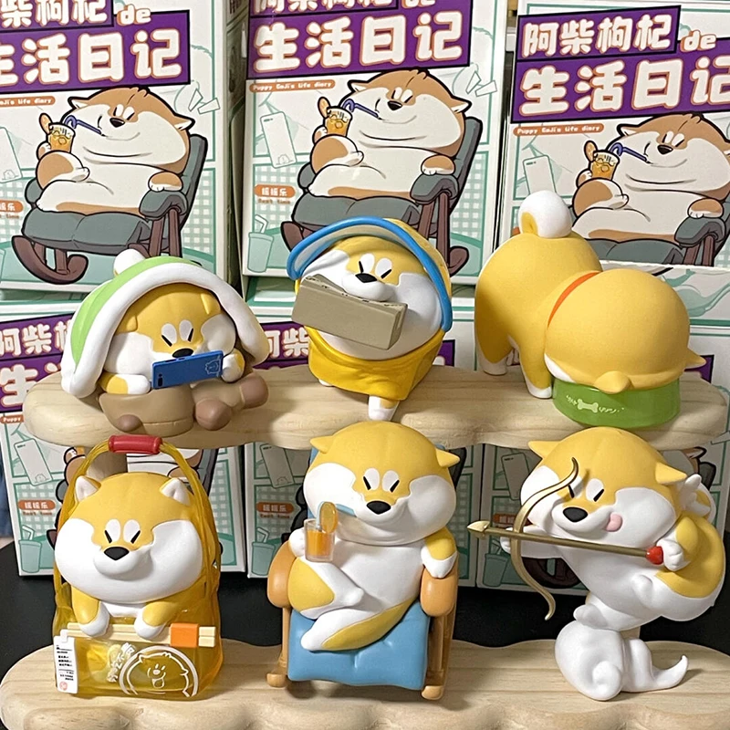 Shiba Inu Seri Buku Harian Kehidupan Kotak Buta Model Koleksi Kotak Misteri Dekorasi Boneka Figur Anime Lucu Mainan Hadiah Ulang Tahun