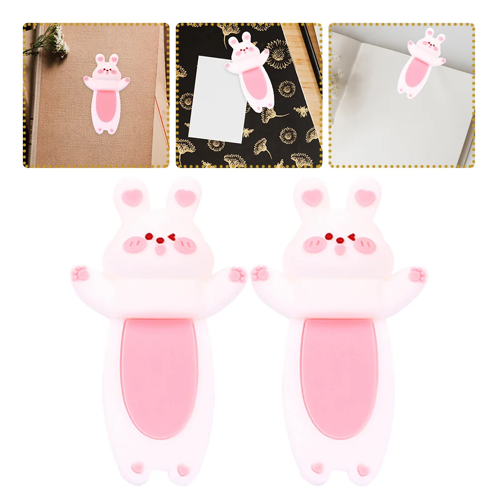 

2 Pcs Rabbit Bookmark Page Marker Exquisite Bookmarks Decoration Small 3d Decorate Students