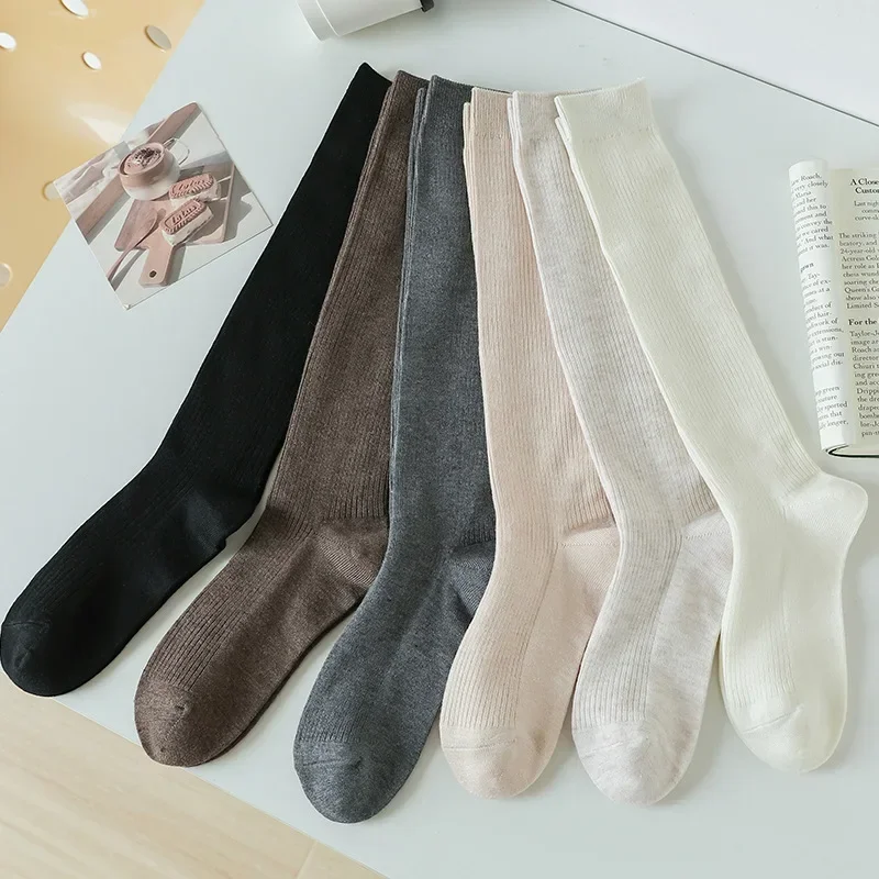 

Autumn Winter Women Stockings Wool Cashmere Thicken Warm Knee Socks JK Japanese Style School Girls Thermal Long Socks Stockings