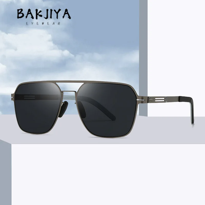 

2025 New Ultra-thin Metal Screwless Pilot style Polarized Sunglasses Men's Outdoor Driving Fishing UV400 Toad Goggles Eyewear