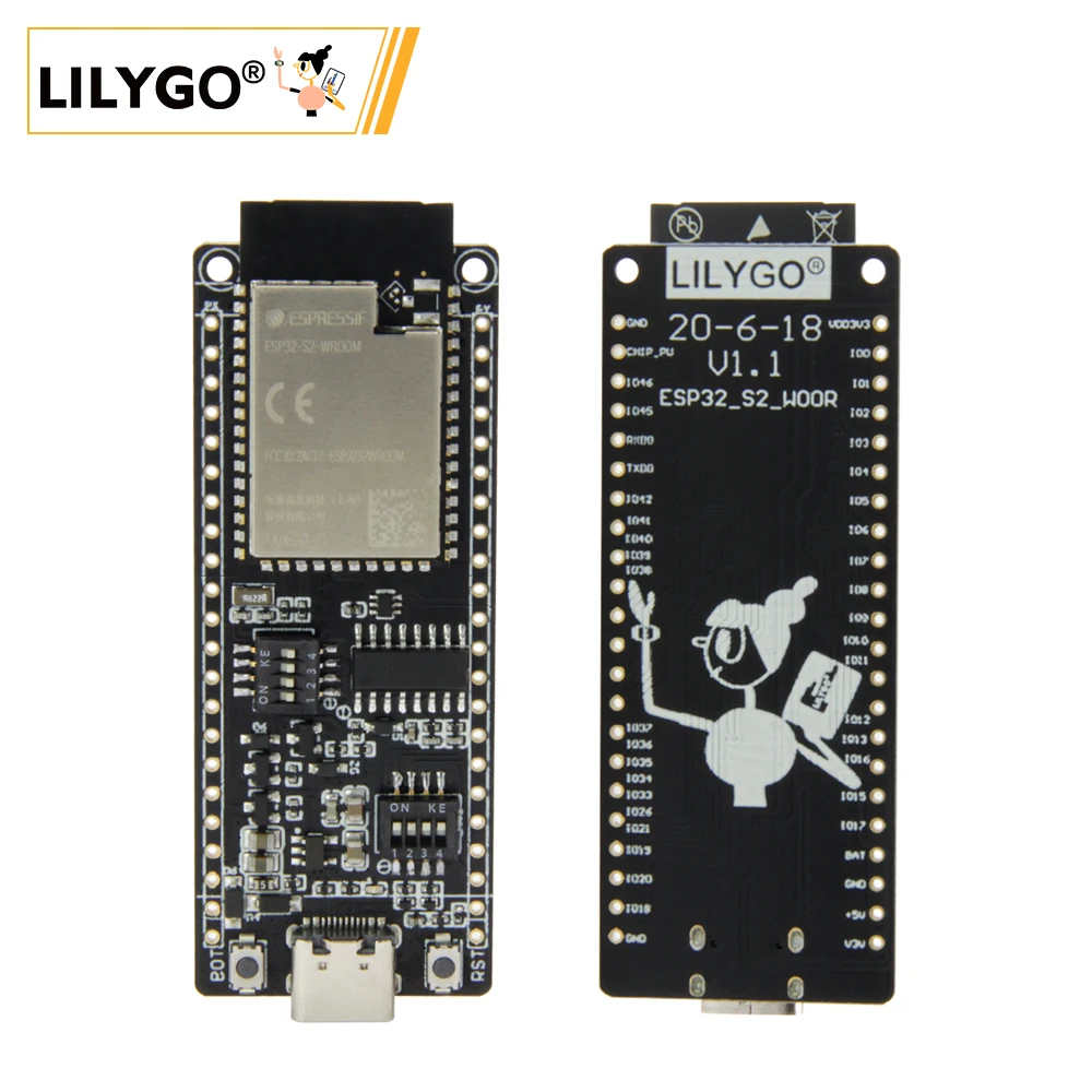 LILYGO® T8 ESP32-S2 V1.1 ESP32-S2-WOOR WIFI Bluetooth Wireless Module Type-C Connector Development Board ESP32 for Arduino