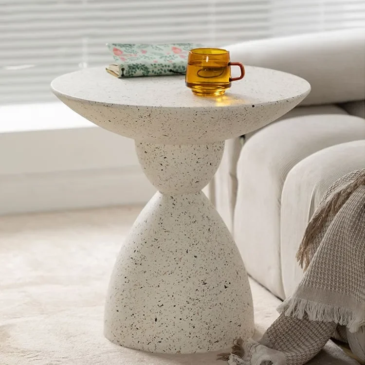 Light Luxury Modern White Stone Cafe Table round Marble Nordic Style Dining Use Living Room Sofa Corner Side Table