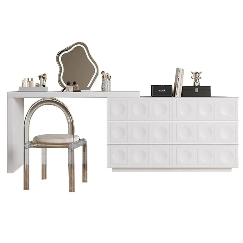 

Solid wood dresser storage cabinet integrated bedroom household makeup table simple Internet celebrity designer American makeup