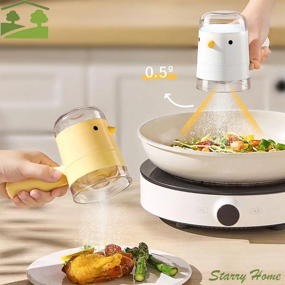 

Creative Cartoon Spice Dispenser Refillable Quantitative Measuring Seasoning Bottle Container Household Sealed Lid