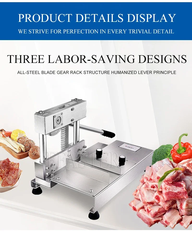 BURUIMU 手動骨カッタースライサー肉スライサーチキンアヒル魚ラム骨切断機ステンレス鋼商業家庭用