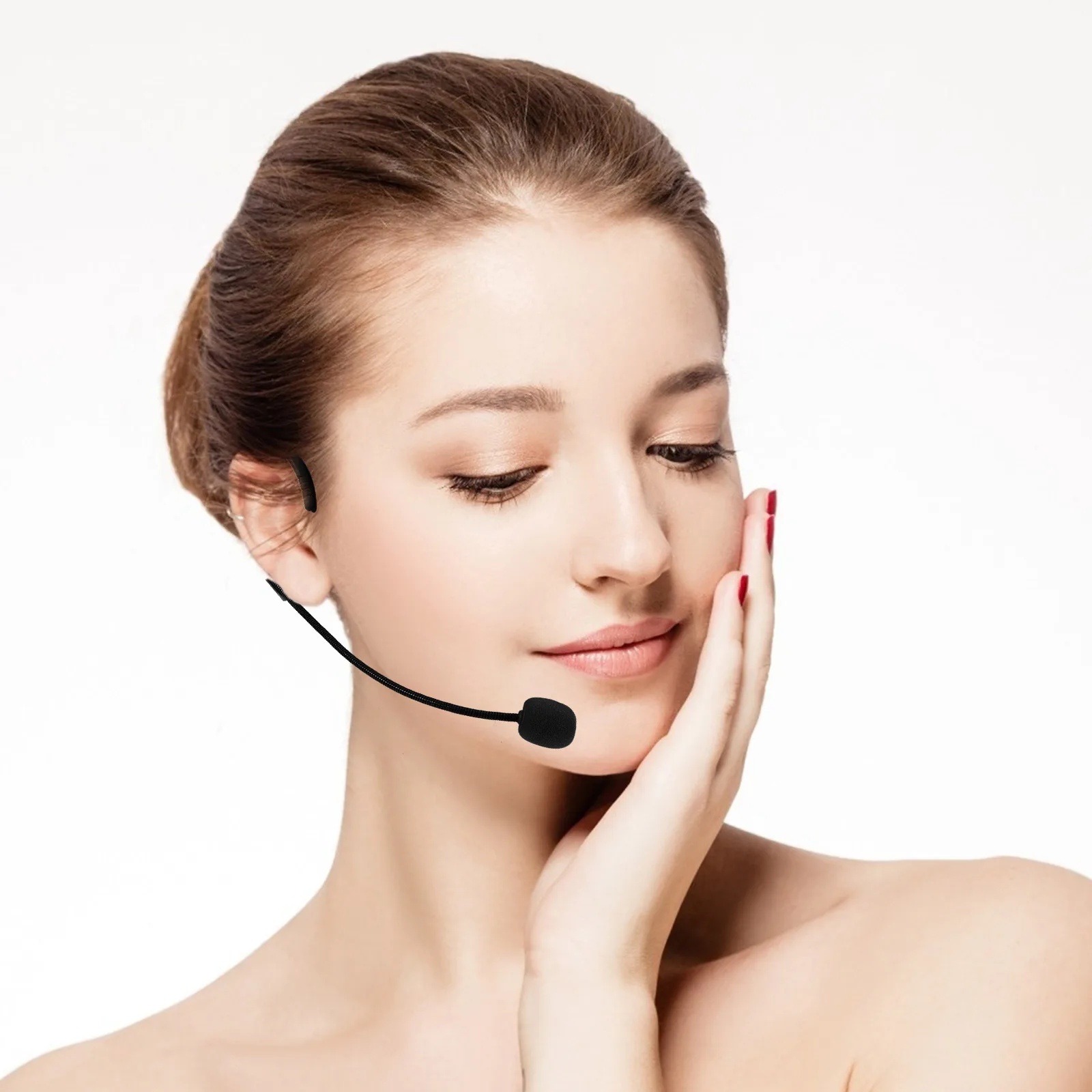 

Headset Microphone for Teacher Tour Guide Earset Mic Wire Bodypack System Over Ear Condenser Microphone PVC Sponge Material