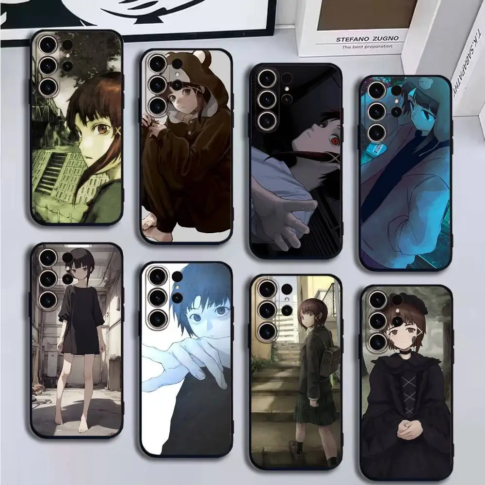 

Experiments L-Lain Phone Case For SamsungS25,24,21,22,23,30,Ultra,20,Plus,Fe,Lite,Note,10,9,5G Black Cover