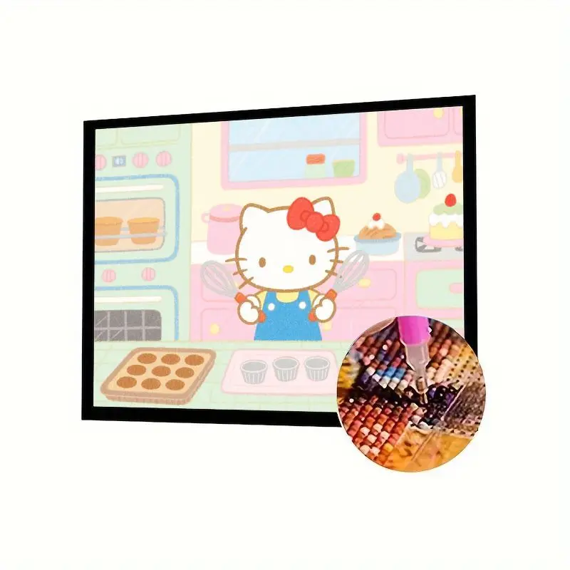 

1 шт., набор для выпечки «Hello Kitty», 5D алмазная живопись, милый мультфильм, сделай сам, полная дрель, стразы, вышивка, снятие стресса Cr