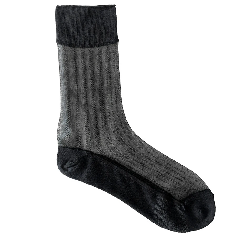 

Comfy Fashion Men's Socks Stockings Transparent Breathable Business Hollow Medium Length Out Thin Quick Drying
