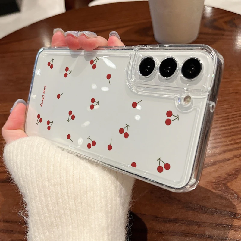 Kirschschleifen-Transparenthülle für Samsung Galaxy A57 A27 A37 A17 A16 A56 A36 A26 A15 A55 A54 S26 S24 S23 S22 Ultra Plus S25 FE Cover – Detail 26