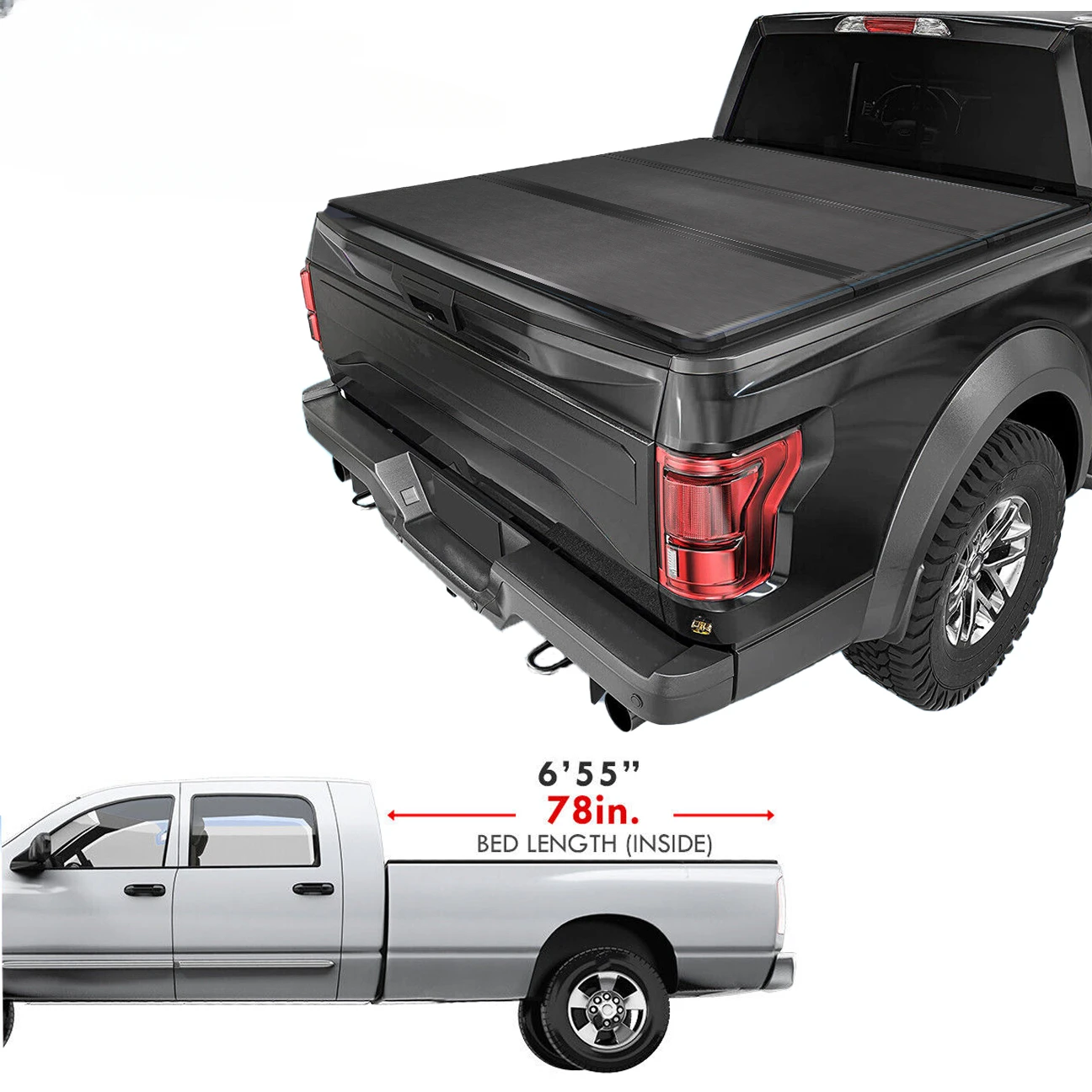 

Modified Accessories for 2015 -2022 Ford F150 F-150 6.5FT Truck Bed Hard Tri-fold Waterproof Tonneau Cover