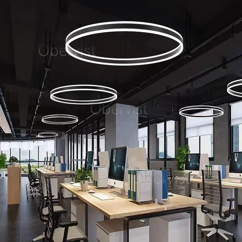 Nordic Ring LED-kroonluchter dimbaar voor tafels Eetkamer Woonkamer Slaapkamer Keukeneiland Hanglamp Binnenverlichtingsarmatuur