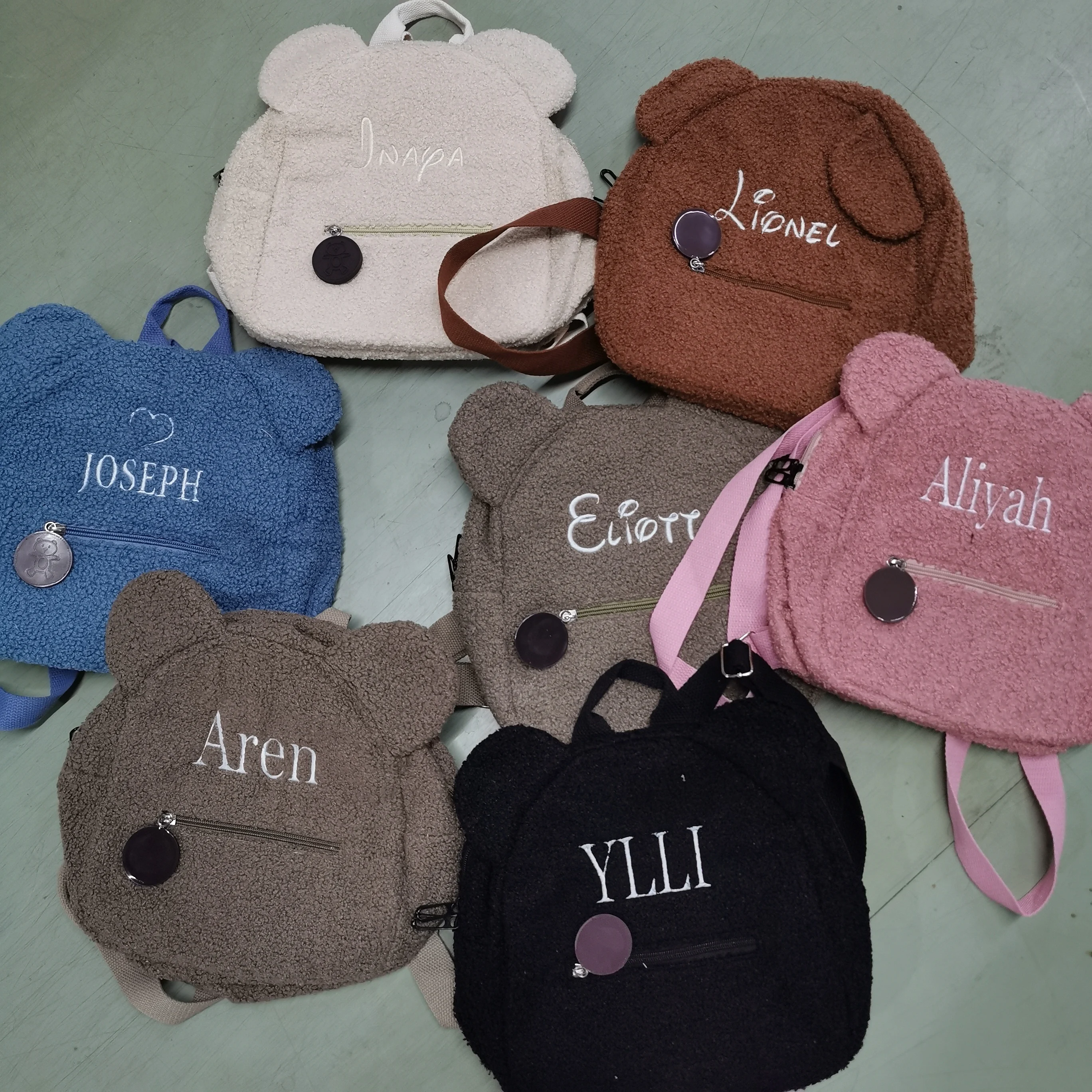 Teddy Bear Backpack Kids Portable Travel Shopping Bag Custom Embroidered Name Children's School Backpack Birthday Gifts