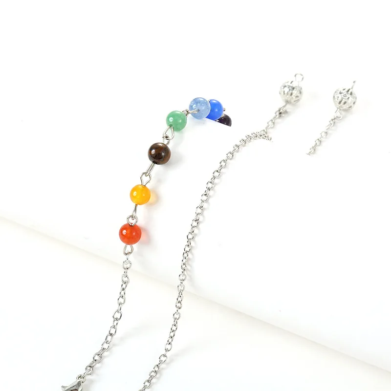 Chakra Beads Pendulum Chain Lobster Buckle Pendulum Pendant Yoga Lobster DIY Stainless Steel Chain Necklace Bracelet Making