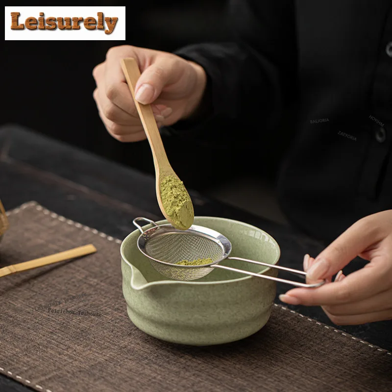 HOYIHM Screw Thread Tea Set Complete Set Matcha Whip Japanese Matcha Set Kit Tea Making Tea Ordering Tools For Beverage Shop
