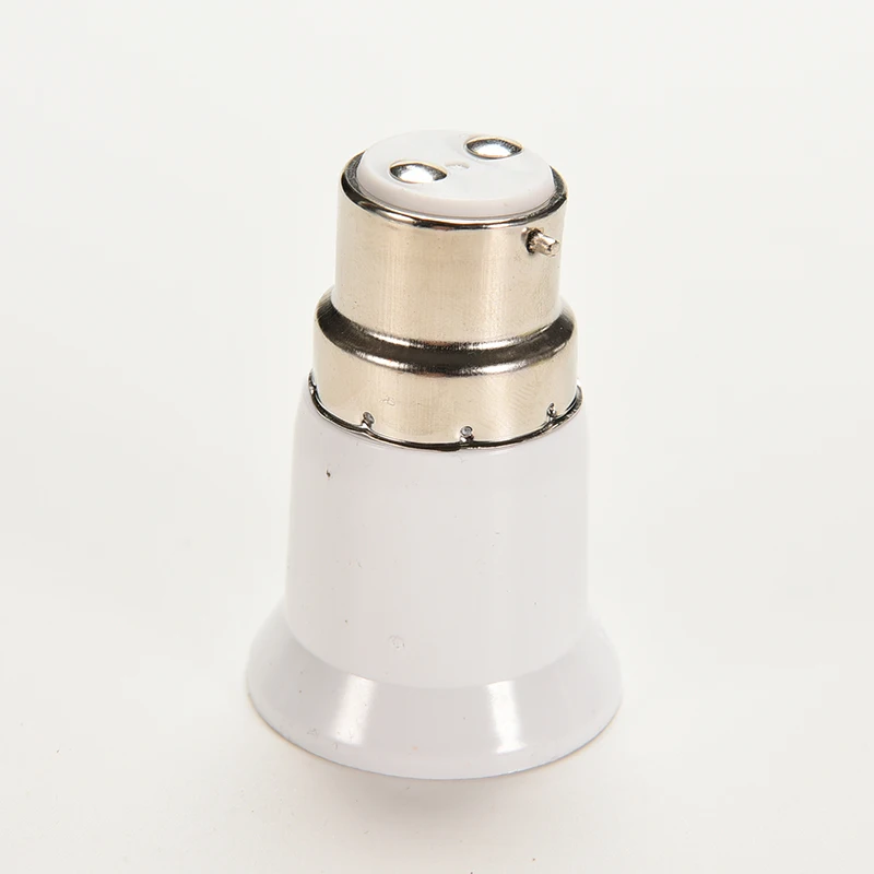White B22 To E27 Base LED Light Lamp Bulb Fireproof Holder Adapter Converter Change Socket 1PCS