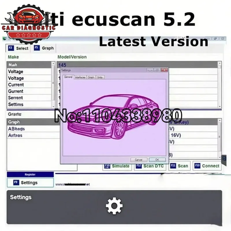 New Multi Ecu Scan work for ELM327 Multiecuscan 5.2 Car accessories for European and American car models OBD2 Scanner Software