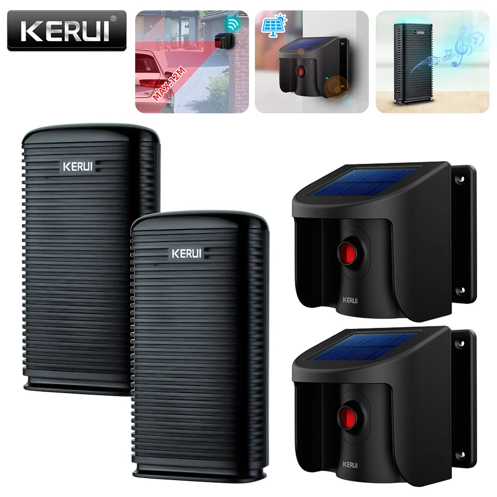 KERUI Wireless Solar Driveway Home Alarm Security Waterproof PIR Motion Detector Garage Welcome Burglar Alarm System Patrol