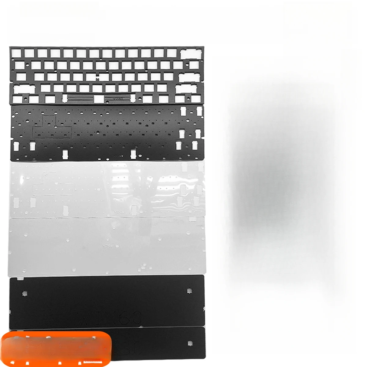 

Клавиатура переключателя WiN60 HE использует переключательную панель из пенопласта PORON IXPE и ПЭТ-листы