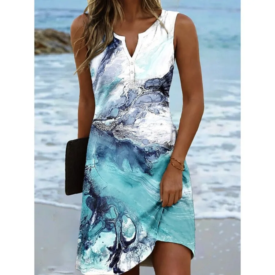 

【New style】2026 new style small suspender sexy sleeveless printed dress long skirt and half skirt