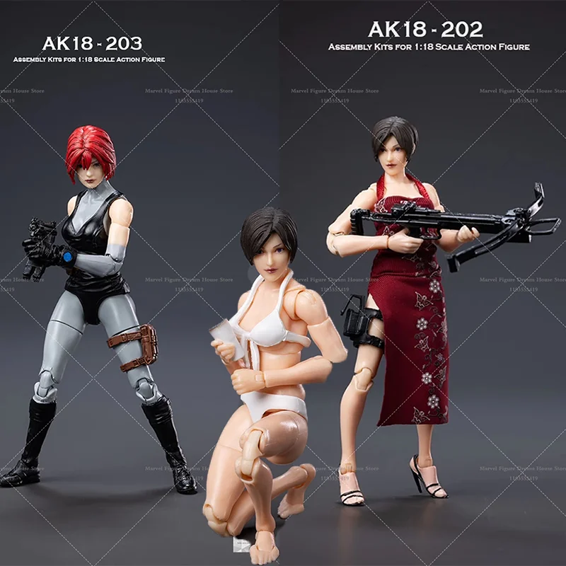 

BORIS PING AT202 AK18-202/203 1/18 Scale Bikini Girls Agent Regina Fighters Wong 3.75-inch Full Set Action Figure Soldier Toy