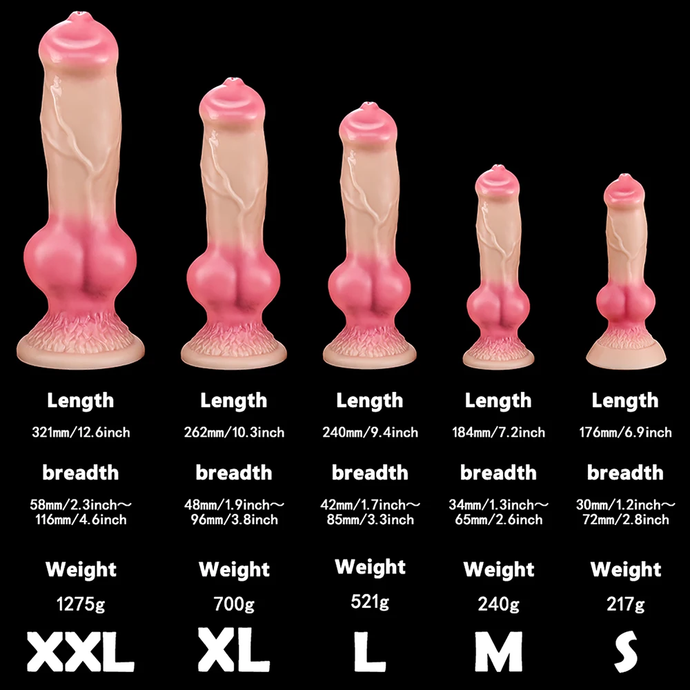 Oversized Dog Dildos Anal Plug Soft Penis Anal Dilator with Suction Cup Phallus Butt Plug Stimulate Vagina Anus Dick Sex Toys