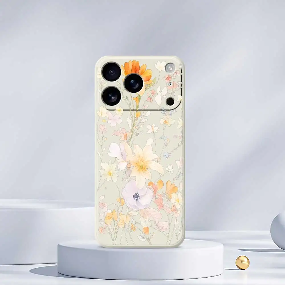 เคสโทรศัพท์ลายดอกไม้สด สำหรับ iPhone 17 Pro Max 17 Air 16 15 14 13 12 11 Pro Max XS Max 7 8 Plus 16e 16 15 Plus  วัสดุ TPU
