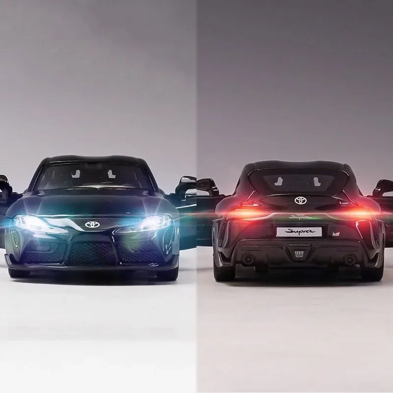 1:32 Supra GR Fast & Furious Supercar Legierungsautomodell Sound und Licht zurückziehen Kinderspielzeuggeschenke Druckguss-Spielzeugfahrzeuge