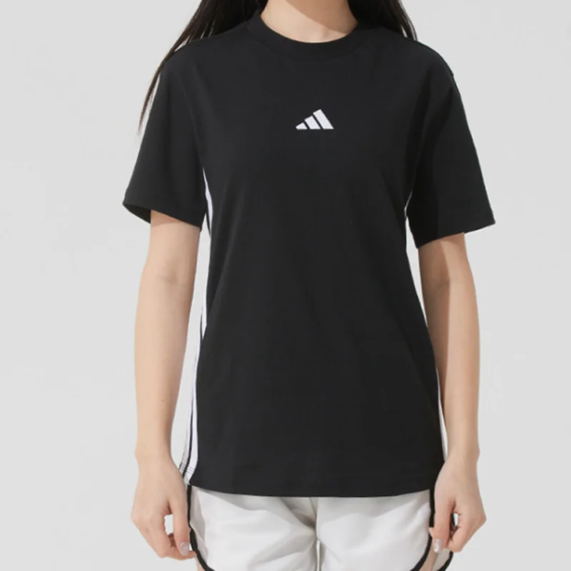 

Yes Sports Adidas Women's Authentic Black 3-Stripes Casual Short Sleeve T-Shirt JD0846