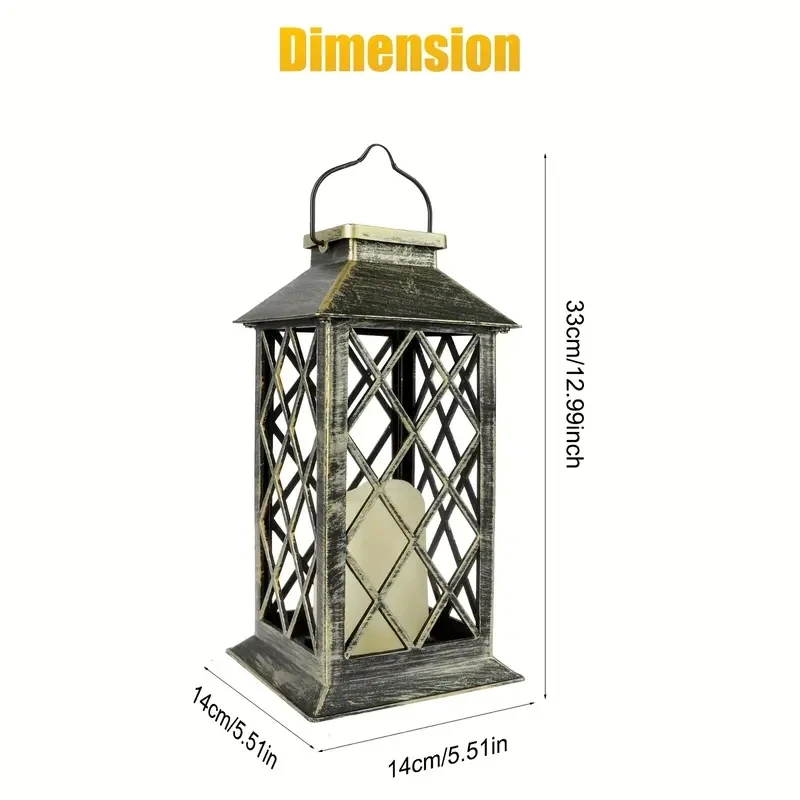 Solar Powered Palace Lantern Flickering Flameless Candle Waterproof LED Light For Table Patio Lawn Outdoor Party Decorative