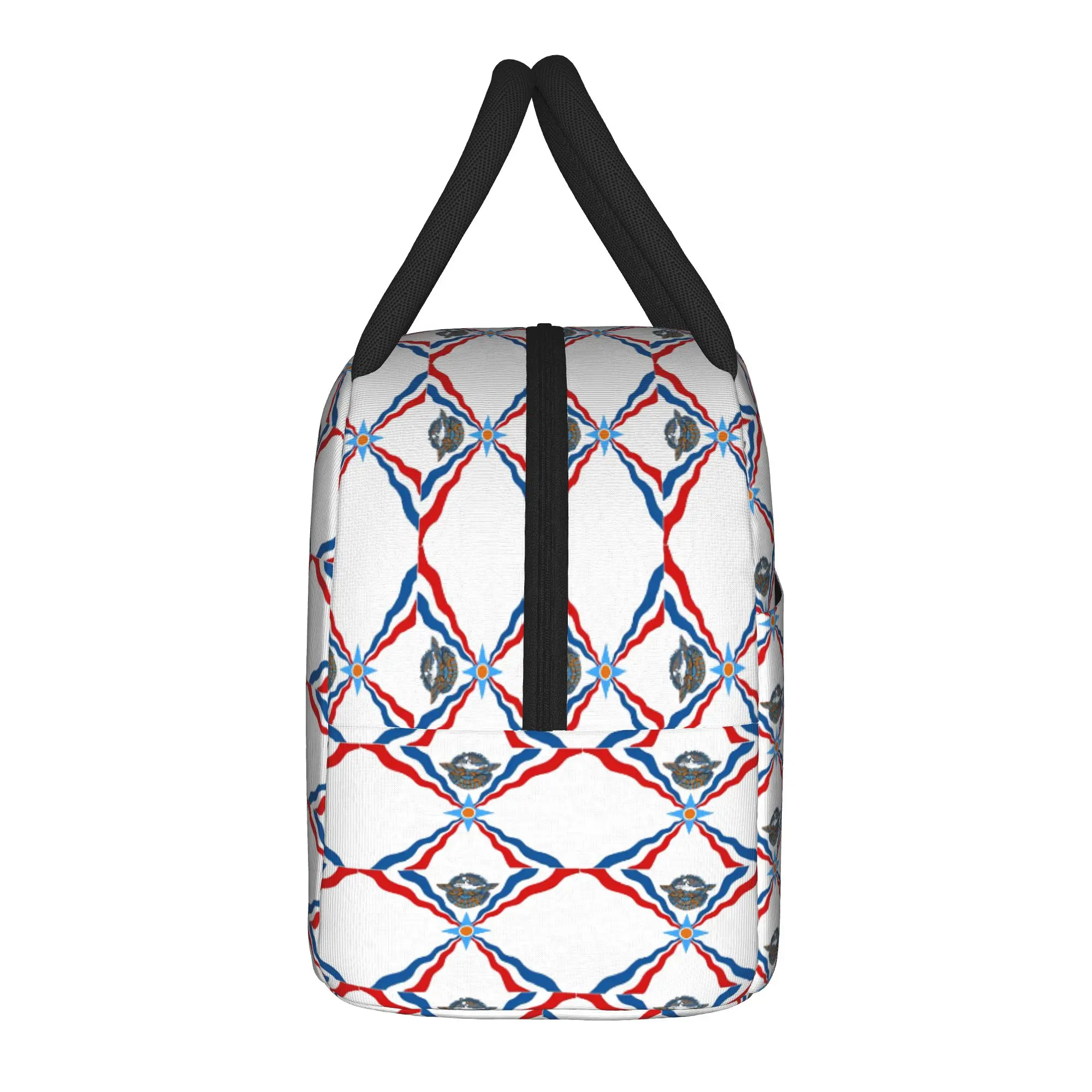 Assyrian flag Lunch Bag  School Lunch Box For Women Cute Graphic Design Thermal Lunch Bags Oxford Portable Insulated Cooler Bag