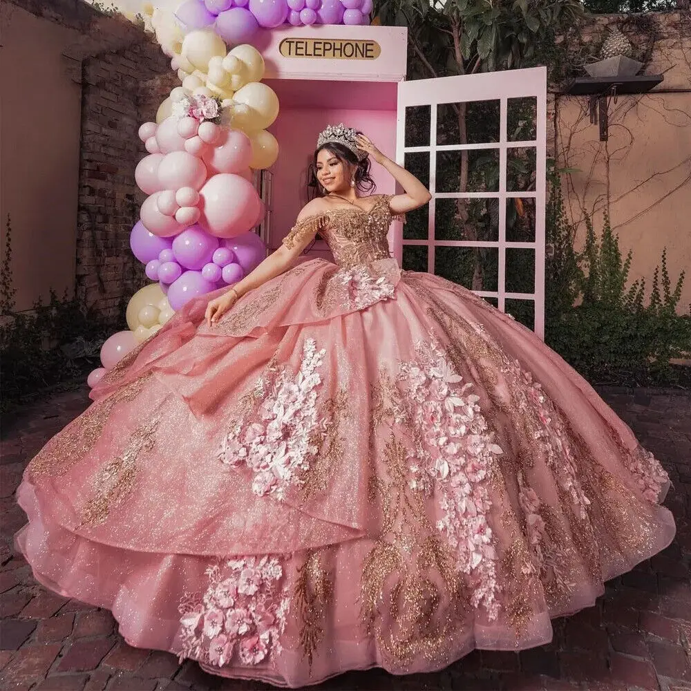

Sweetheart Quinceanera Dresses Lace Appliques Beaded Gown 15 Ball Sparking Junior Girls Pageant Dress Sweet 16 Party Gowns 01