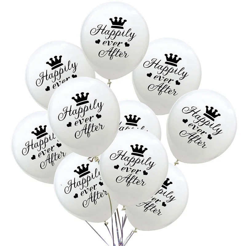 Happily Ever After,Latex balloon for party decoration, 12inch,10PCs, for wedding favors, for hen bride and bachelorette party