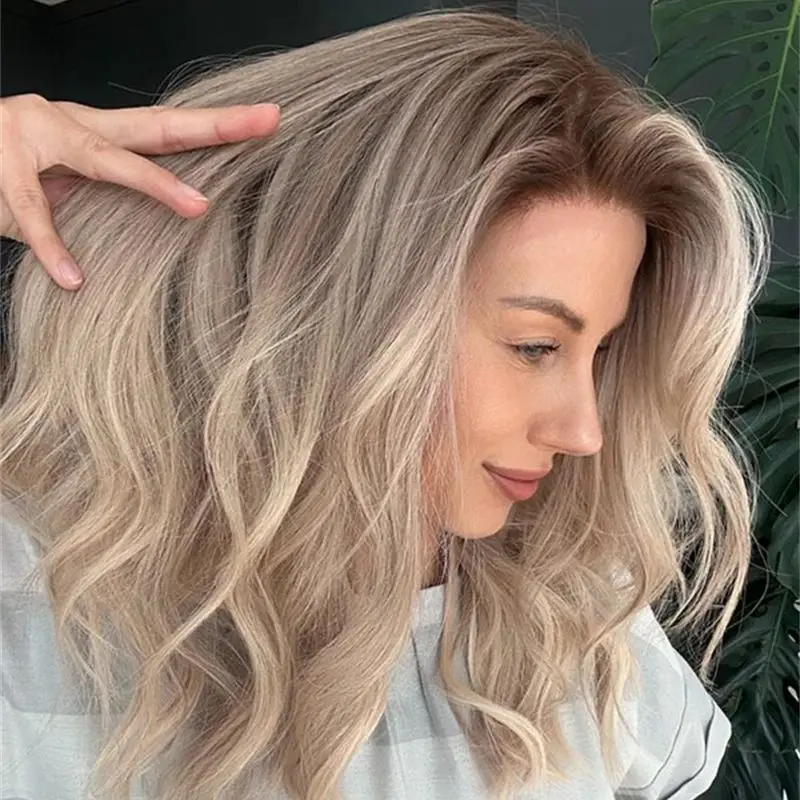 

Парик высокого качества 13x4 Ombre Пепельный Платиновый Блондин Мелирование Синтетический Парик Фронта Шнурка Натуральный Pteplucked Линия Волос с Волосами Младенца