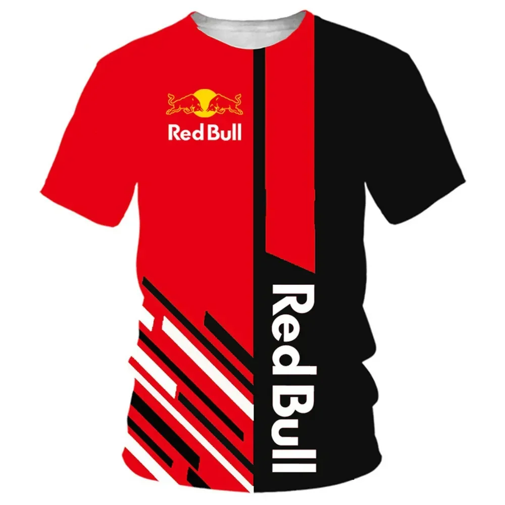 

2025 Red Bull Brand Men's T-shirt Racing Print Clothing Summer Round Neck Oversized Short-sleeved Men's Top Extreme Sportswear