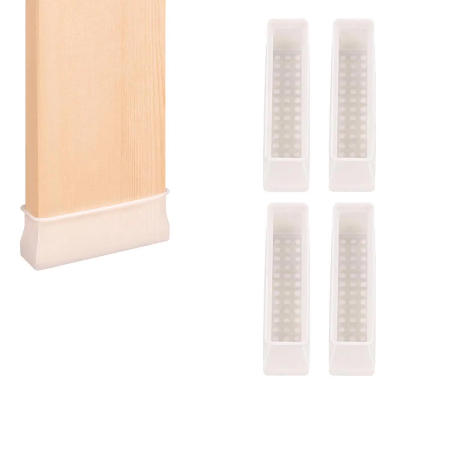 4 Pieces Non Slip Bed Leg Mat Rectangular Silicone Chair Feet Pad for Bed Accessories