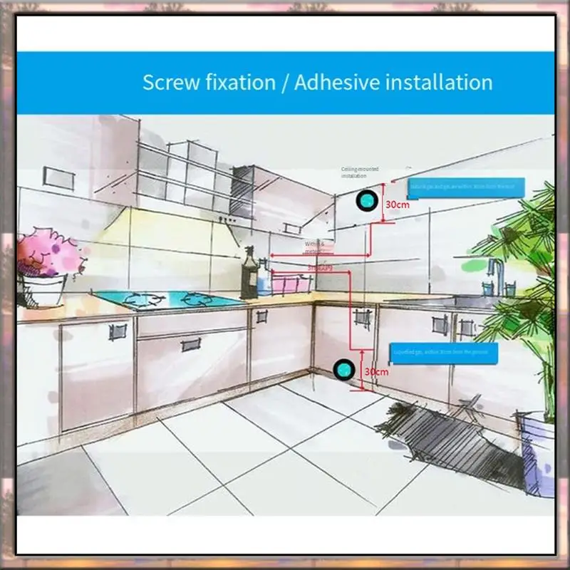 Baaz detector de vazamento de gás wi-fi, alarme de gás combustível com função de temperatura com display lcd com aplicativo tuya, plugue ue