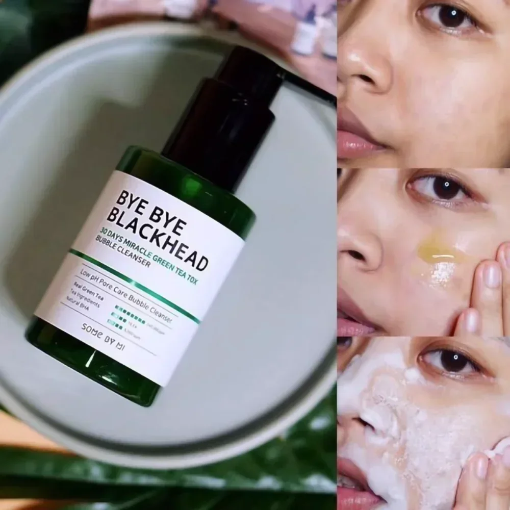 

Korea SOME BY MI Bye Bye Blackhead 30Days Miracle Green Tea Tox Bubble Cleanser 120g Oil-control Remove Blackhead Face Skin Care