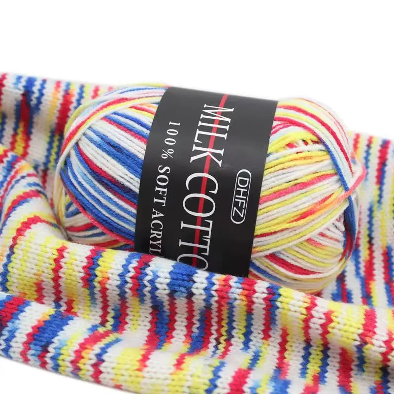 1Pc 50g 120M Milk Cotton Yarn Crochet Yarn For Knitting Wool Yarn Hand Knitted Yarn to Knit Blanket crocheted thread