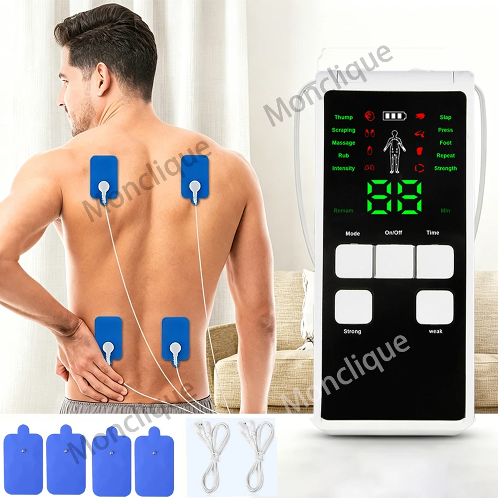 Portable 8 Mode Muscle Stimulator Leg Acupuncture Massager Digital Low Frequency Pulse Vibration Relax Fitness Office Back Guard