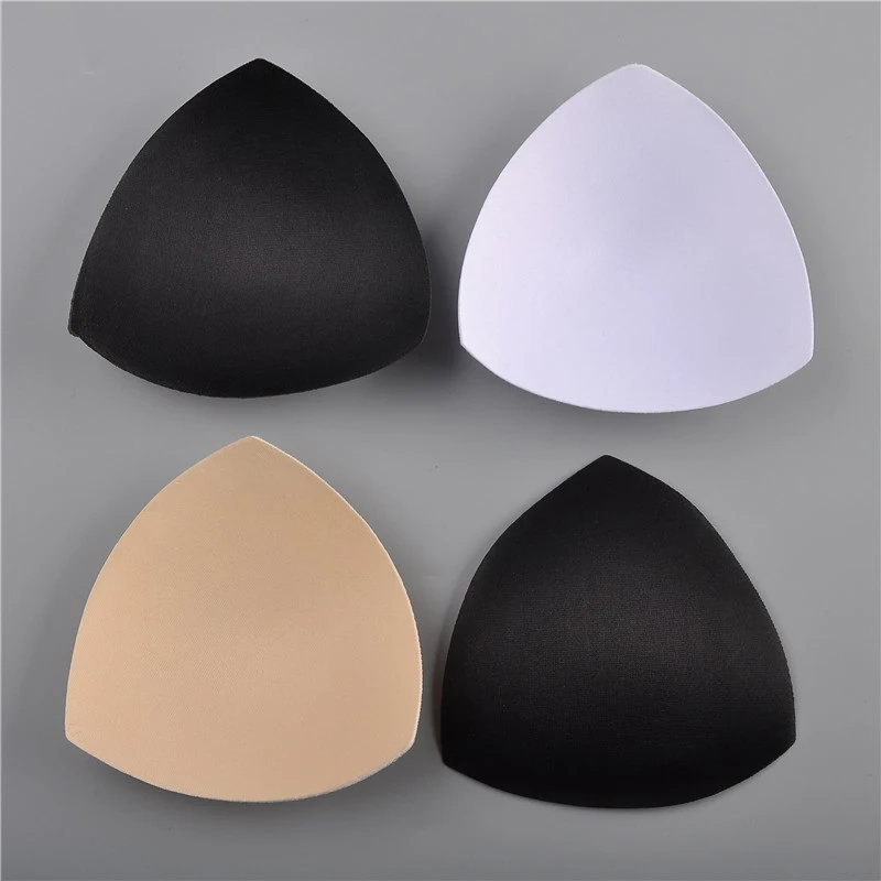 Coussinets de poitrine en mousse éponge pour femme, coussinets de soutien-gorge, coupe de poitrine, bikini triangle