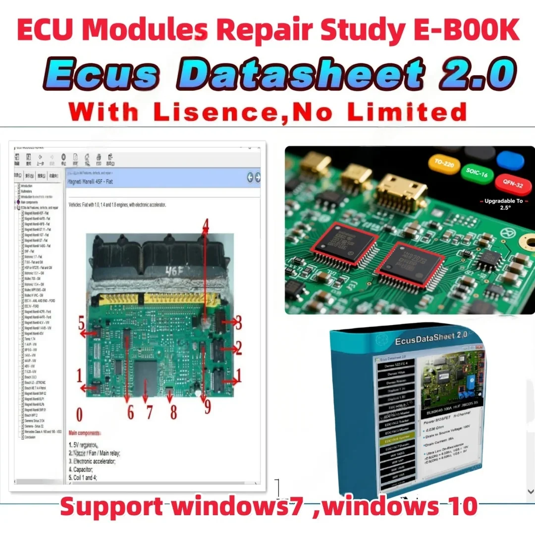 2025 ECU Repair Software ECU Modules Repair Pinout Immo Location Including Multimeters Transistor EEprom Defects RAM PAL Decoder
