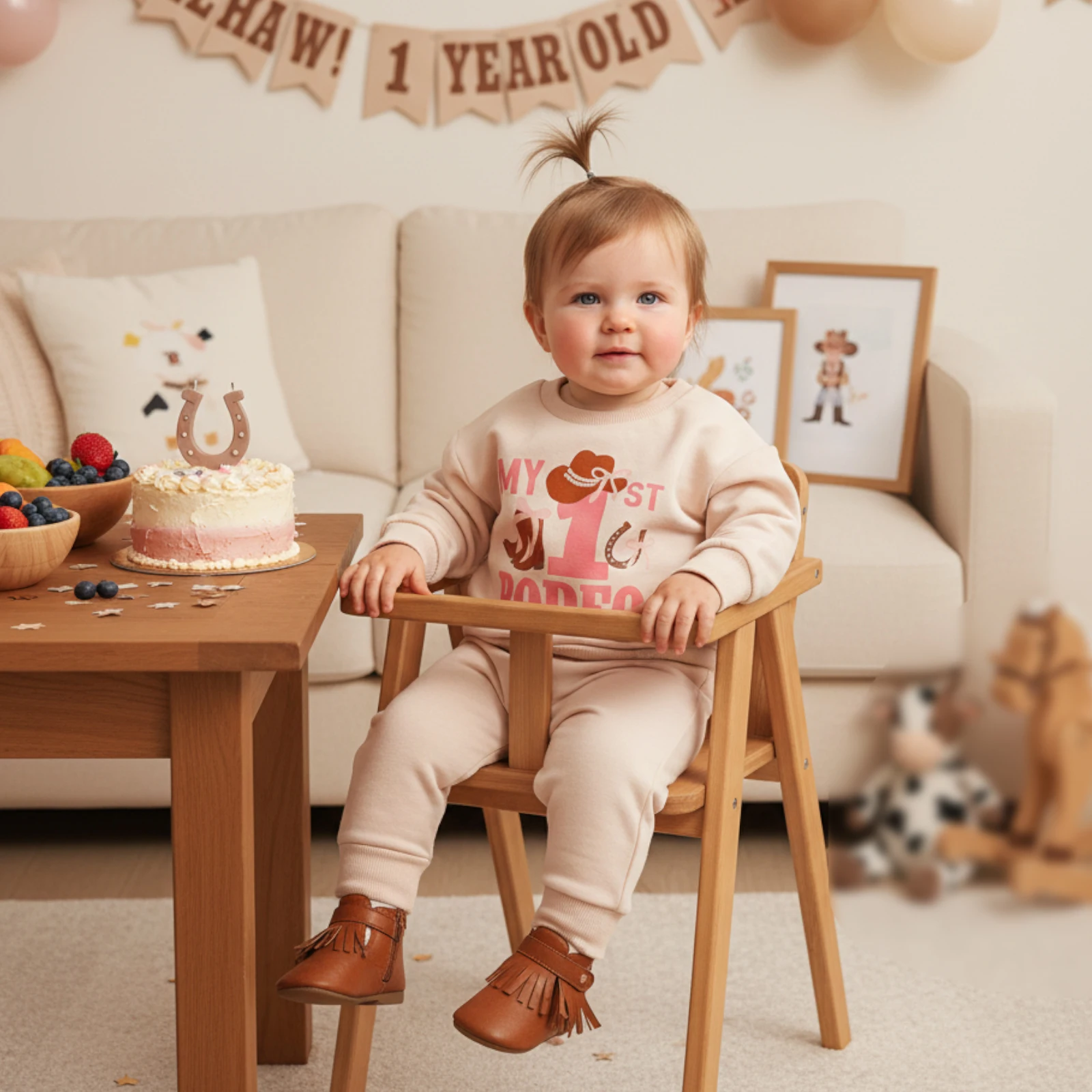 

Blotona, наряды на день рождения для малышей, ковбойская шляпа в западном стиле с буквенным принтом, свитшот с длинными рукавами и круглым вырезом, комплект топов и штанов