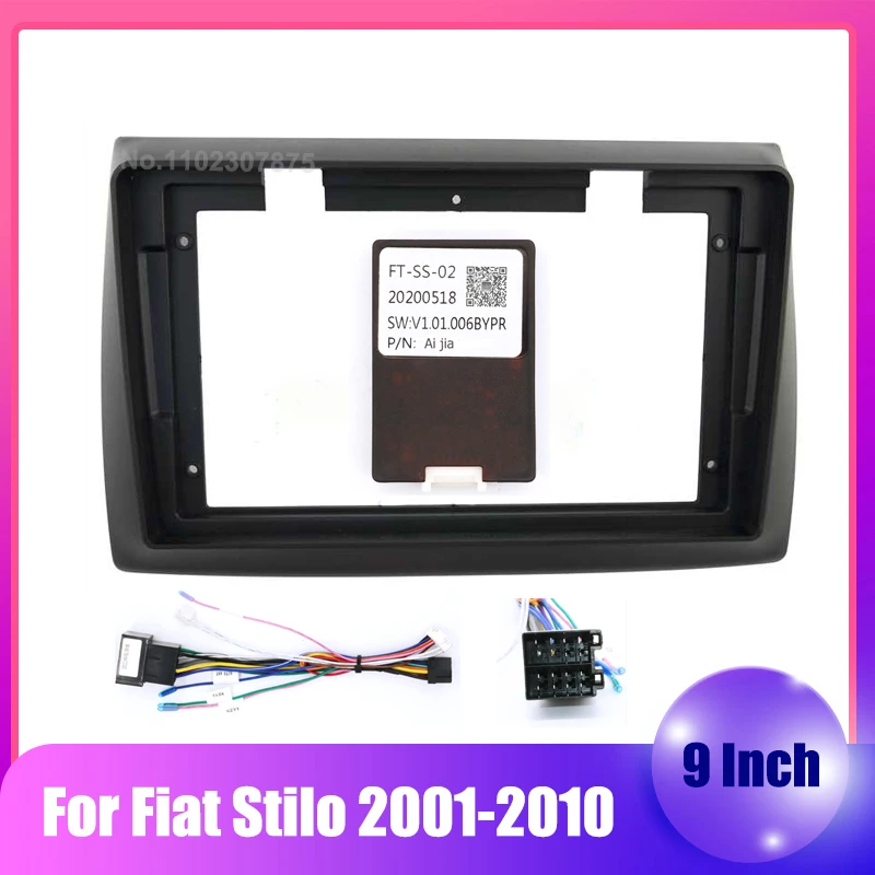 9 inch Car Radio DVD GPS MP5 Plastic Fascia Panel Frame For Fiat Stilo 2001-2010 Dash Mount Kit