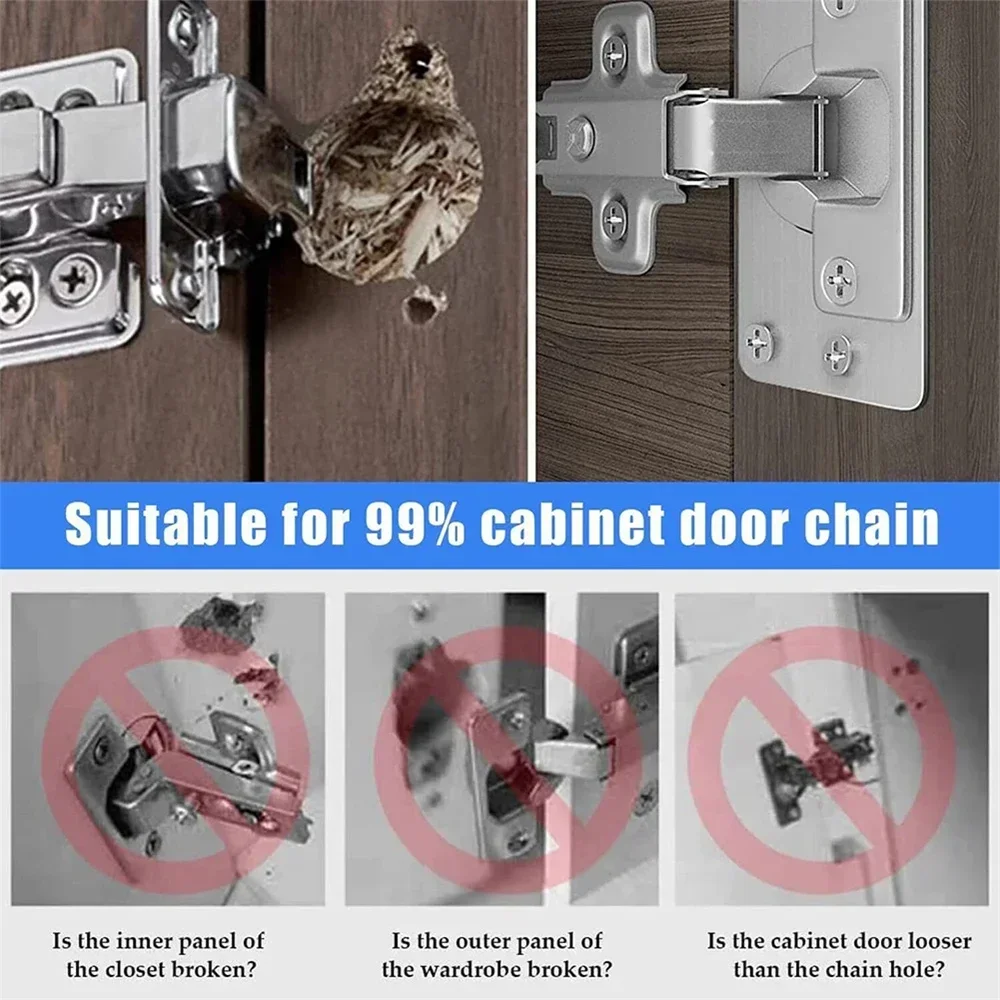1/2/4Pair Hinge Repair Plate Cabinet Furniture Drawer Table Repair Mount Tool Hardware Stainless Steel Hinge Fixing Plate image 3