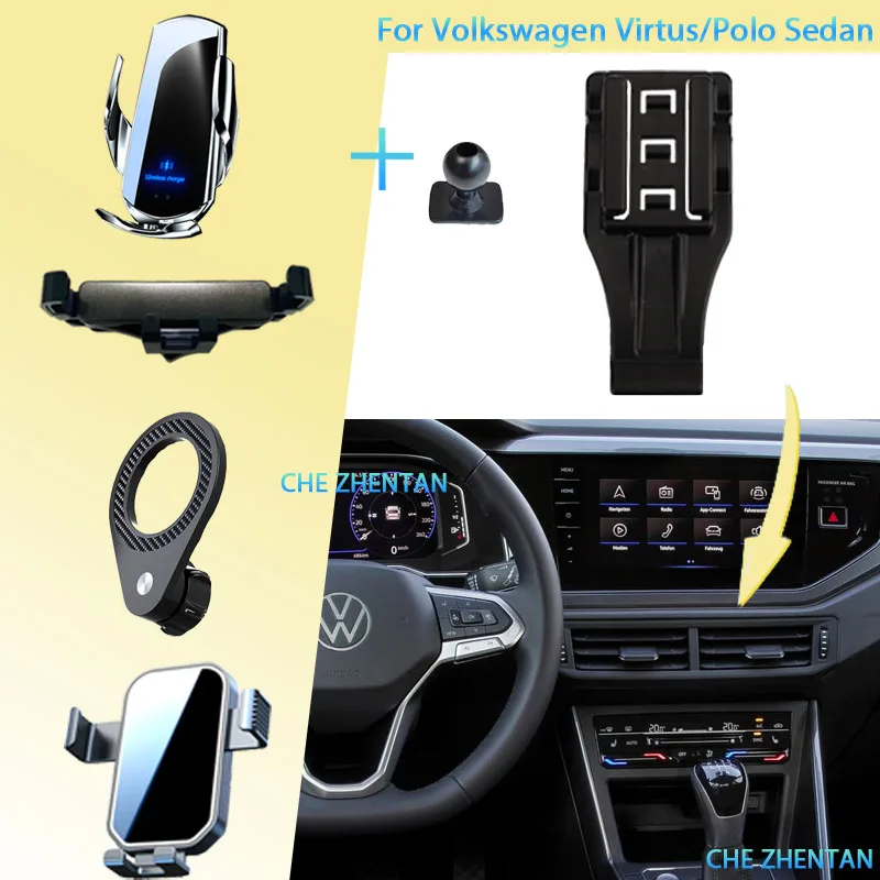 

Car Mount for Volkswagen Virtus VW Polo Sedan 2018~2024 Mobile Phone Holder Air Vent Cellphone Bracket Gravity Stand Accessories