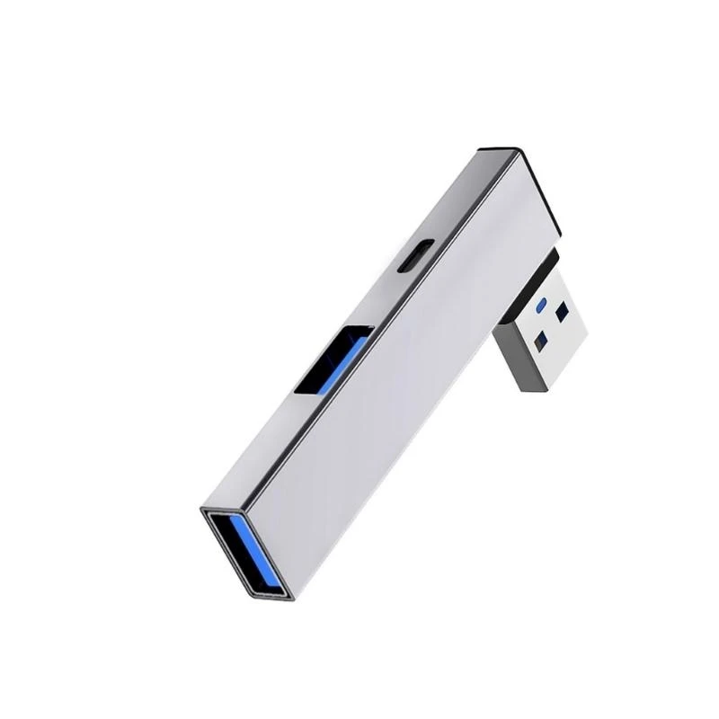  Aluminum USB3.0 Splitter USB to Type C and Double USB Expansion Port Hub Compatible for Window OS Linux Androids Devices